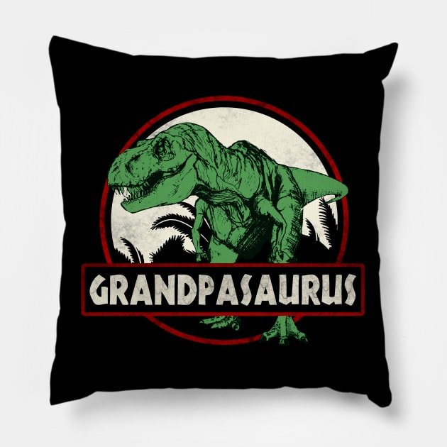 Grandpasaurus Rex Funny Grandpa Shirt Vintage Grandpa Gift Grandfather Gift Grandfather Birthday Father's Day Gift Shirt Dinosaur Gift Pillow by Curryart