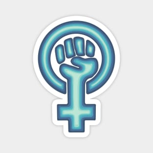 Teal Feminist Symbol Magnet