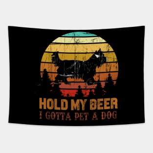 Holding My Beer I Gotta Pet This Yorkie Tapestry