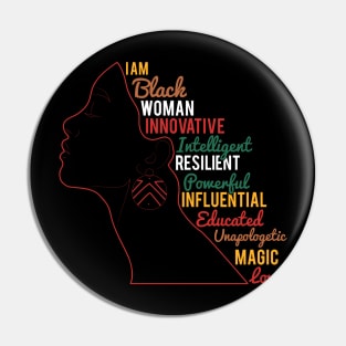 I Am Black And Strong Woman Black History Month Pin