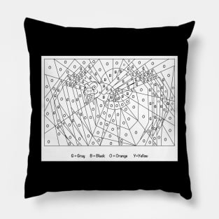 Spider color by number Pillow