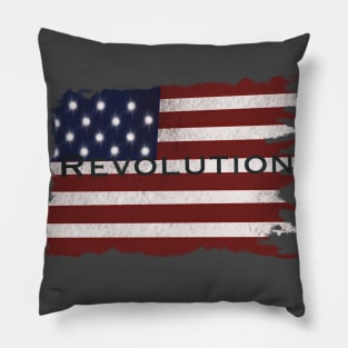 Revolutionary tattered American flag Pillow