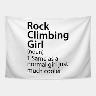 Rock Climbing Girl Definition Tapestry