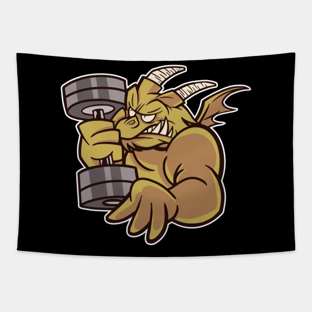 Powerlifting Dragon Tapestry by Hamster Design