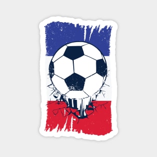 Vintage French Flag with Football // Retro France Soccer Magnet