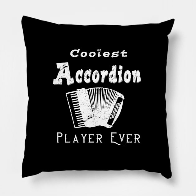 Coolest accordion player ever Pillow by artsytee