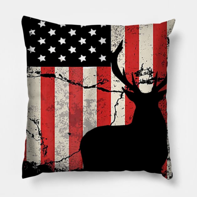 Deer Hunting Flag Pillow by wcfrance4