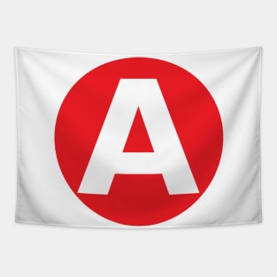 Letter A Big Red Dot Letters & Numbers Tapestry