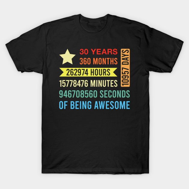 30 Years 360 Months of Being Awesome - Funny 30 Year Old 30th Birthday ...