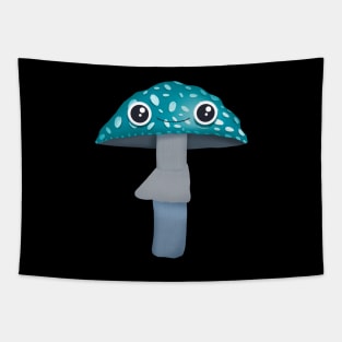 Teal kawaii mushroom Tapestry