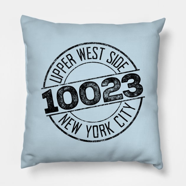 Upper West Side 10023 (Black print) Pillow by UselessRob