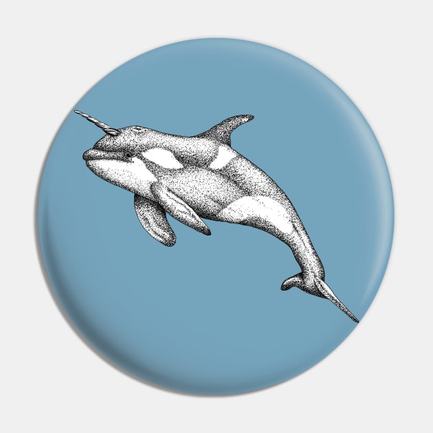 Killer Narwhale Pin by Ndanceart