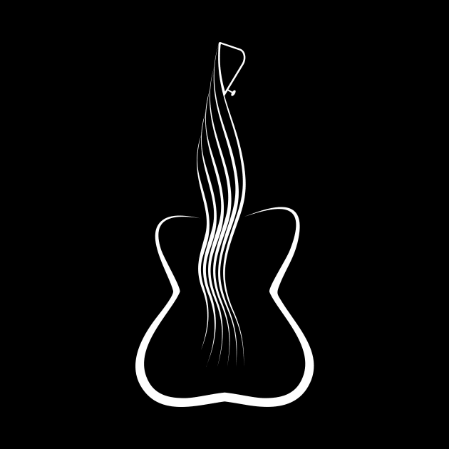 Guitar Female figure (white print) by aceofspace