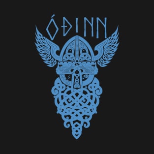 Odin Norse Pagan God Viking Mythology Allfather Blue T-Shirt