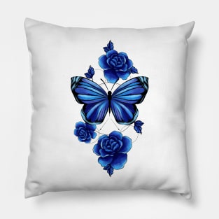 Metamorphosis blue butterfly Pillow