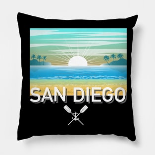 San Diego Design, with White Lettering Pillow