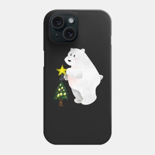 Polar Bear Decorating a Tree Phone Case