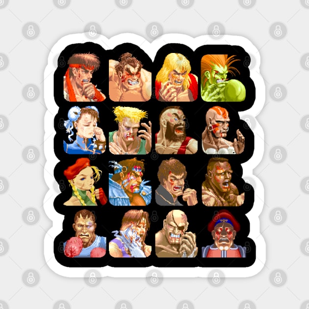 Defeated Portraits Super Street Fighter 2 Magnet by allysontx