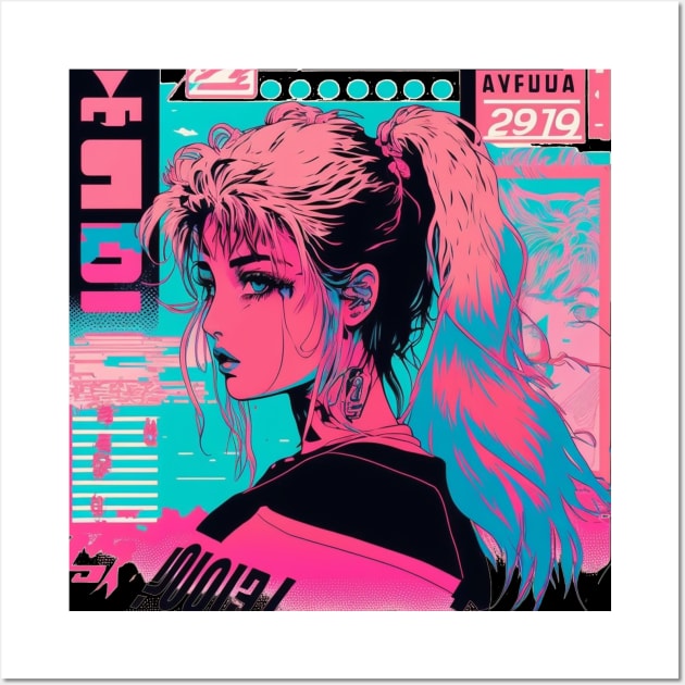 Cyberpunk Anime Girl by Toon Lord Anime Aesthetic Wall Art 