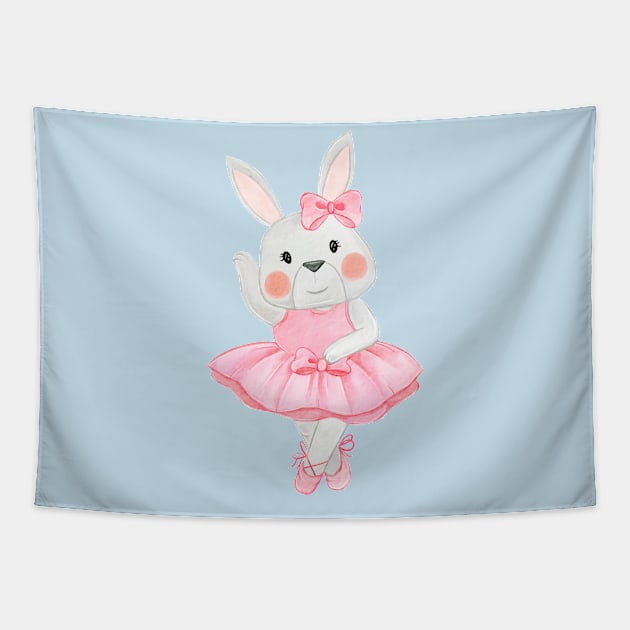 Rabbit Ballerina Tapestry by Mako Design 