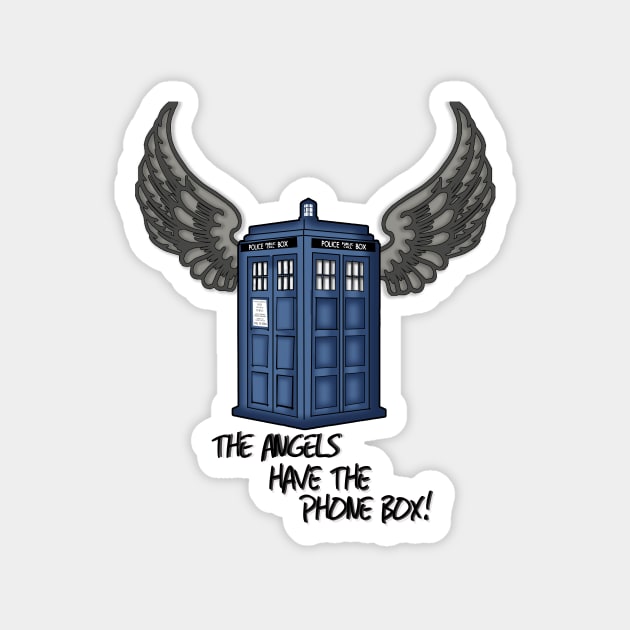 Angels Have the Phone Box Magnet by LaainStudios