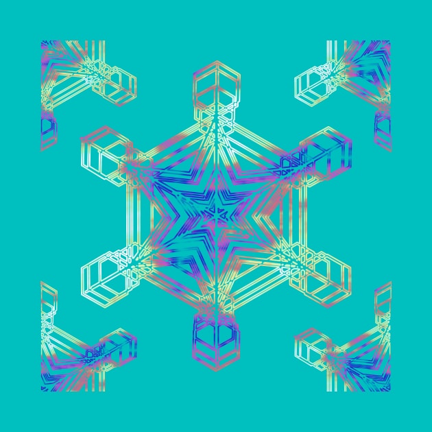 Snowflake on Teal by ArtticArlo