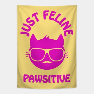 Just feline pawsitive - cool cat vibes only Tapestry