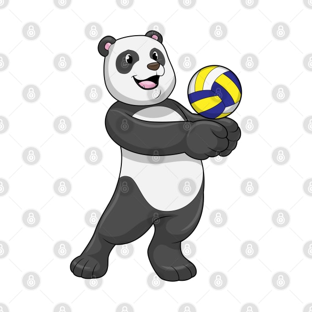 Panda as Volleyball player with Volleyball by Markus Schnabel