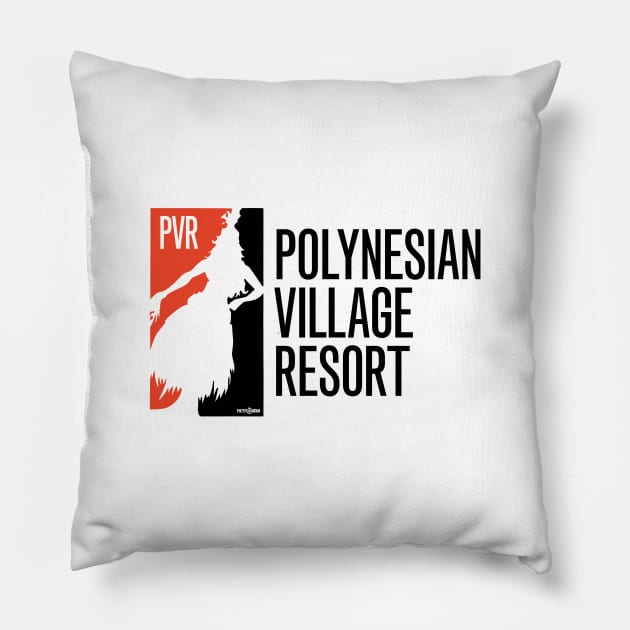 Polynesian Village Sports 70's Orange Pillow by RetroWDW