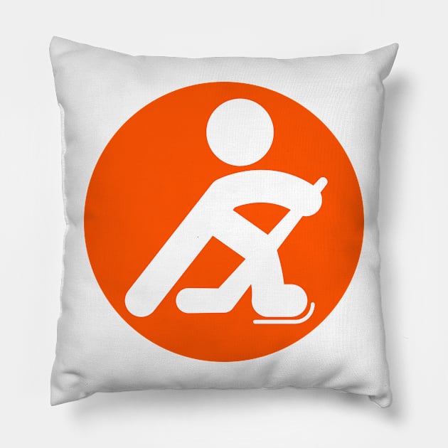 HOCKEY PLAYER SILHOUETTE Pillow by HOCKEYBUBBLE