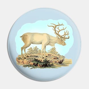 Reindeer Nature Illustration Pin