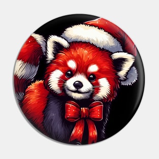 red santa panda Pin