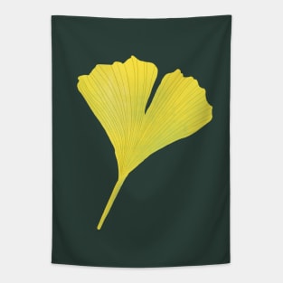 Green Ginkgo Leaf Digital Art Tapestry