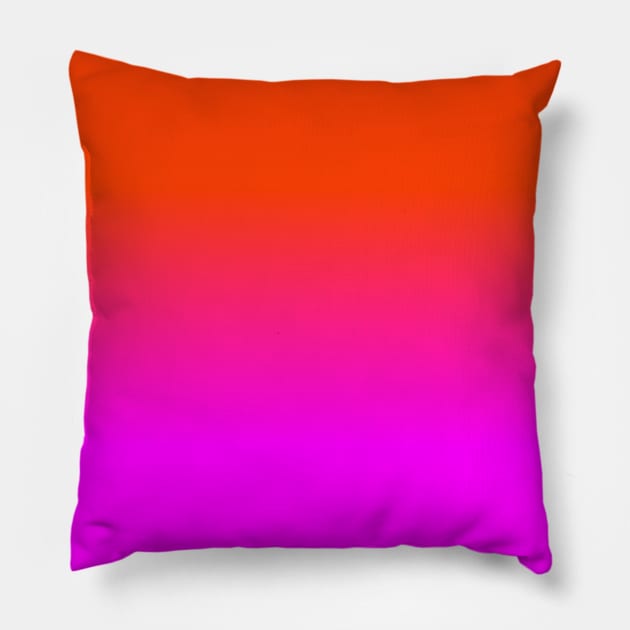 Neon Orange and Hot Pink Ombre Shade Color Fade Pillow by podartist