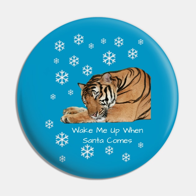 Cute Sleeping Tiger Snowflake Christmas Pin by Michelle Le Grand