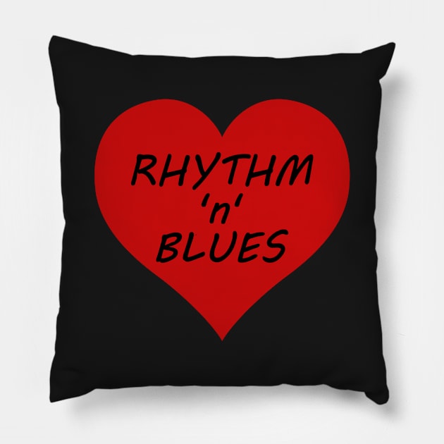 Rhythm 'n' Blues Lover's Classic Heart Pillow by SpotterArt