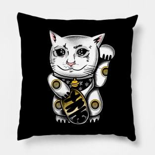 Sad Cat Manekineko Pillow