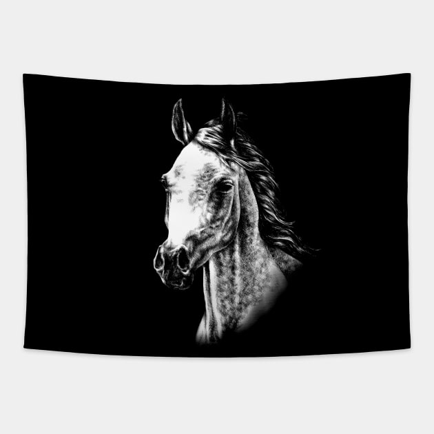 Arabian Horse Animal Portrait Tapestry by MMMSDesigns