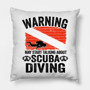 May Talk About Scuba Diving Diver Down Flag Divers Pillow