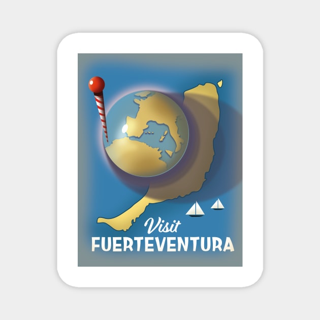 visit Fuerteventura Vintage travel poster Magnet by nickemporium1