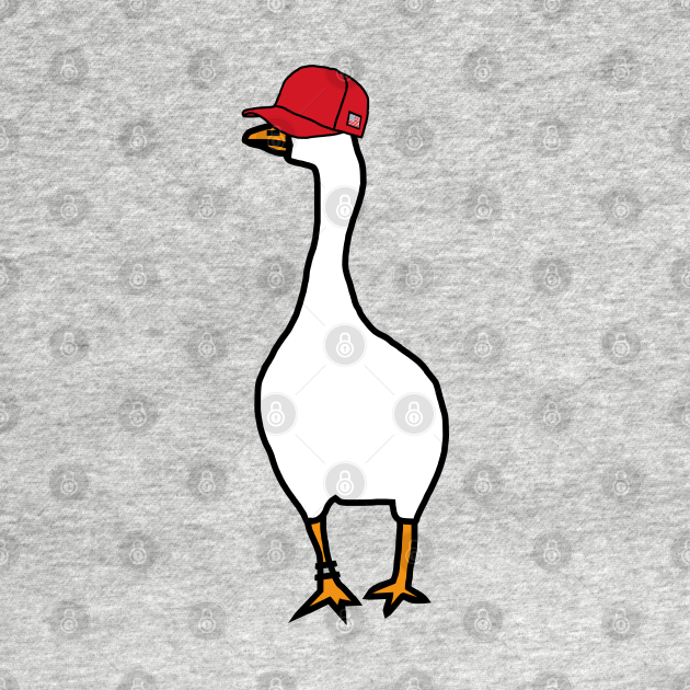White Goose Wearing Stolen Red Hat - Goose - T-Shirt | TeePublic