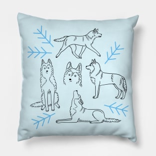 Siberian Huskies Pillow