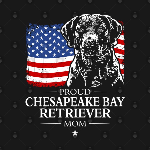 Proud Chesapeake Bay Retriever Mom American Flag patriotic dog by wilsigns