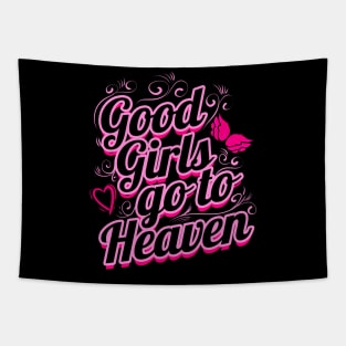 Good girls go to heaven - heart roses - good girls Tapestry