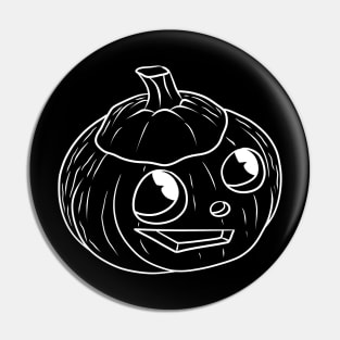 Cute Halloween White Outline Jack o' Lantern Pin