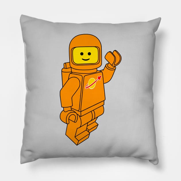 Spaceman! (Orange) Pillow by HenriDefense