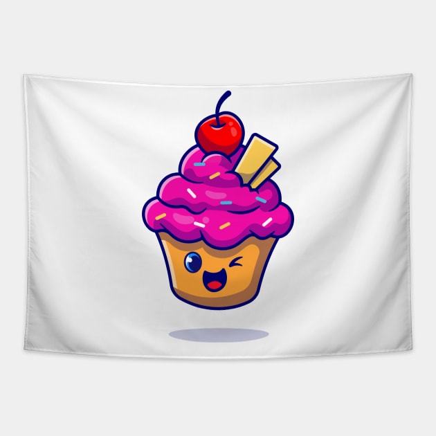 Cute Cupcake Tapestry by MaiKStore