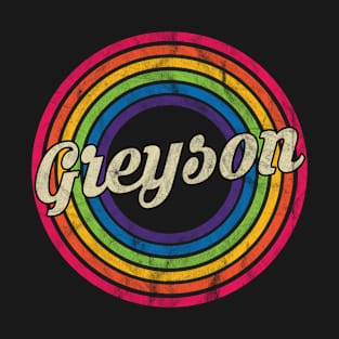 Greyson - Retro Rainbow Faded-Style T-Shirt