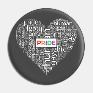 Gay Pride Heart Pin