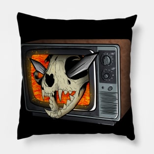 Skull TV Portal Pillow